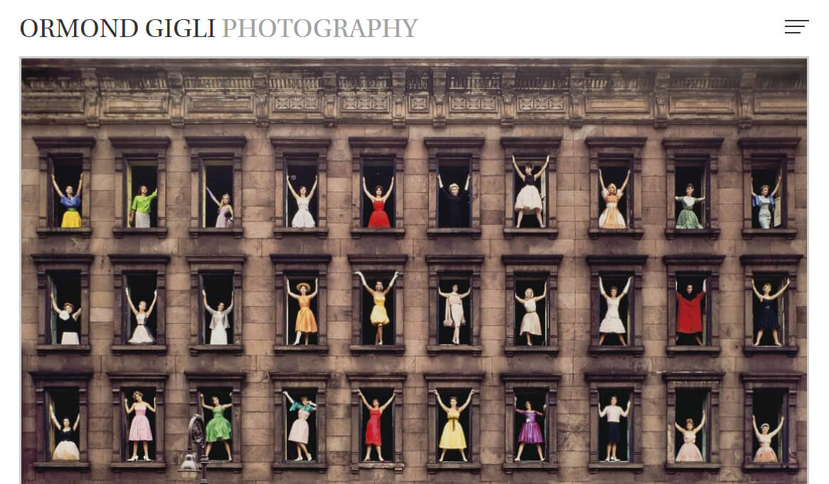 Ormond Gigli Photography website homepage